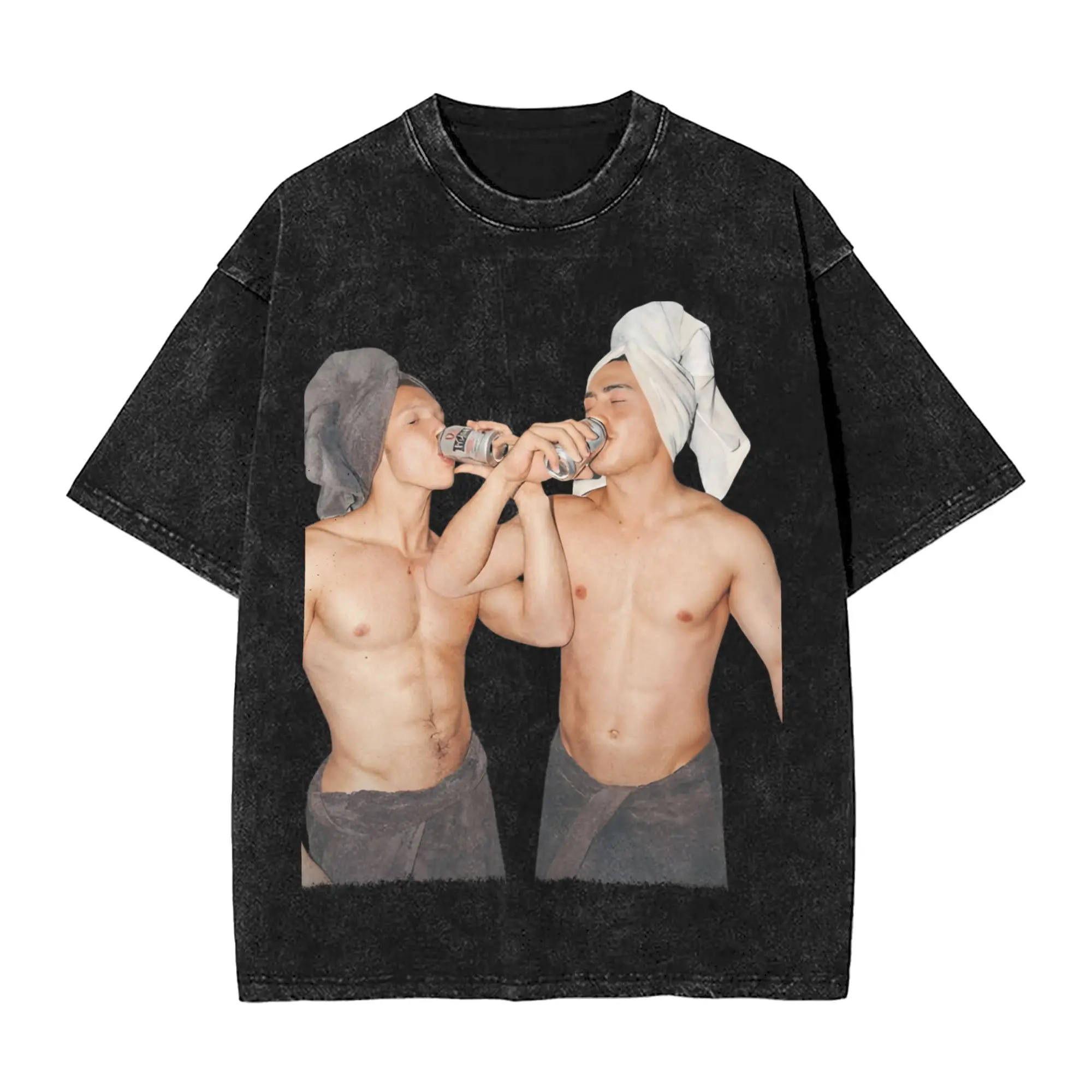 Streetwear Washed T Shirt Vintage Hudson Williams Loose T-Shirts  Fashion Tshirt for Man Summer Y2K Classic Casual Tops