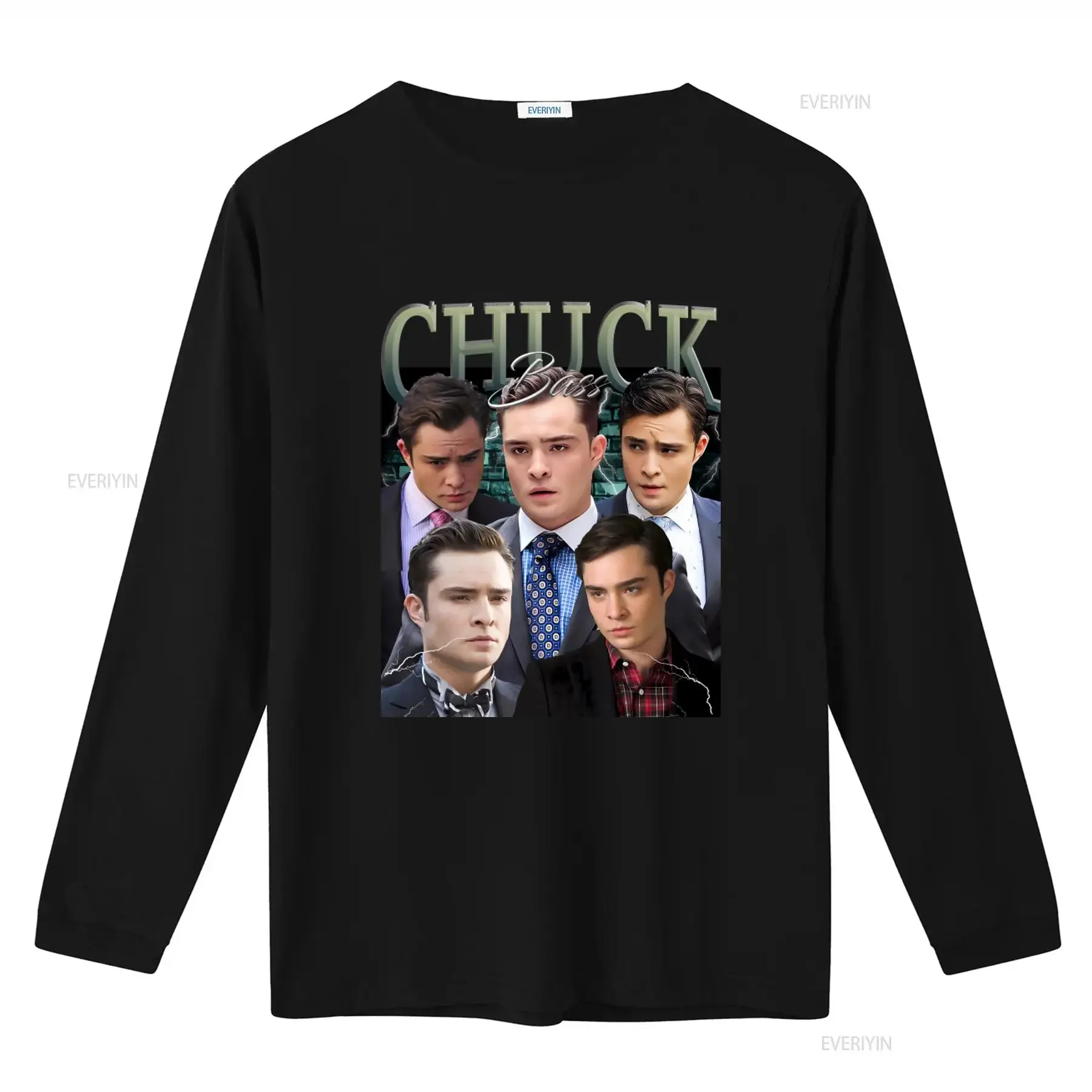 Chuck Bass Retro Bootleg T Shirt for Women and Men vintage Washed fashion Unisex Top For Everyday Wear Breathable Versatile