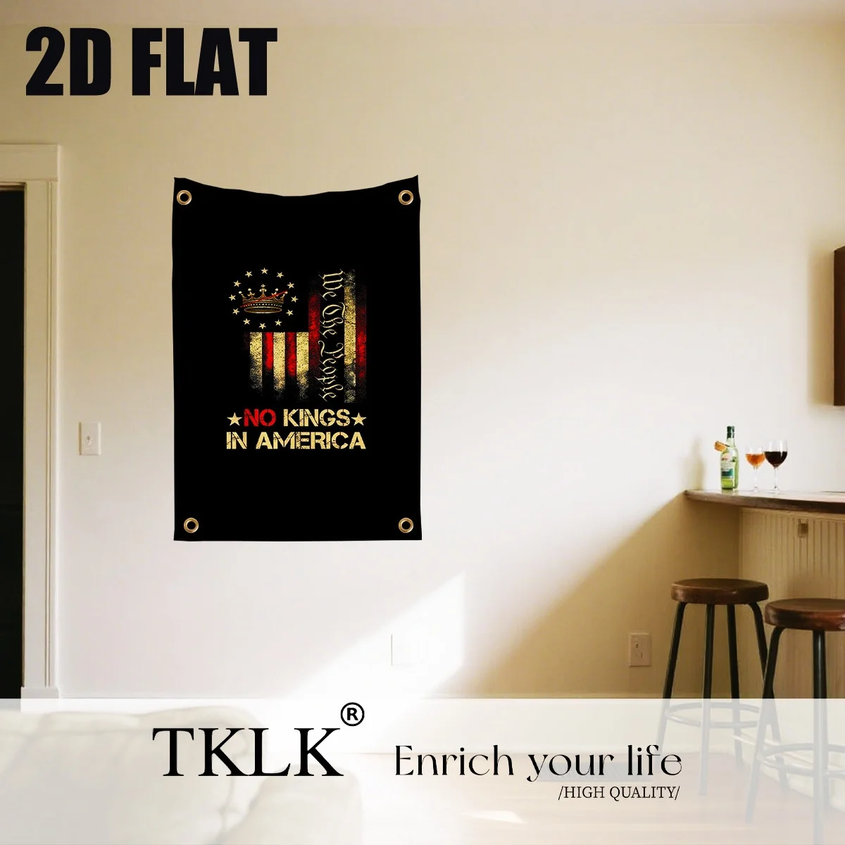 

1pc No Kings In America Flag Banner, 30x45cm / 90x150cm Vibrant Color, 2 Choice-Garden Flag and Banner, Perfect as Home Decor