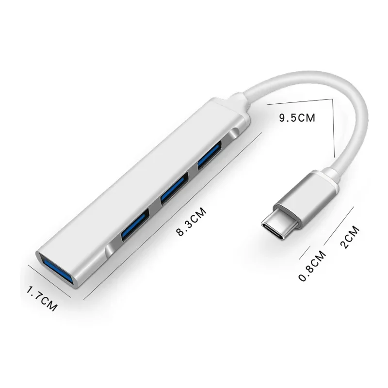 레노버 화웨이 샤오미 맥북 프로 15 에어 프로 액세서리용 USB C 타입 허브, 3.0 3.1 4 포트 멀티 스플리터 어댑터, OTG
