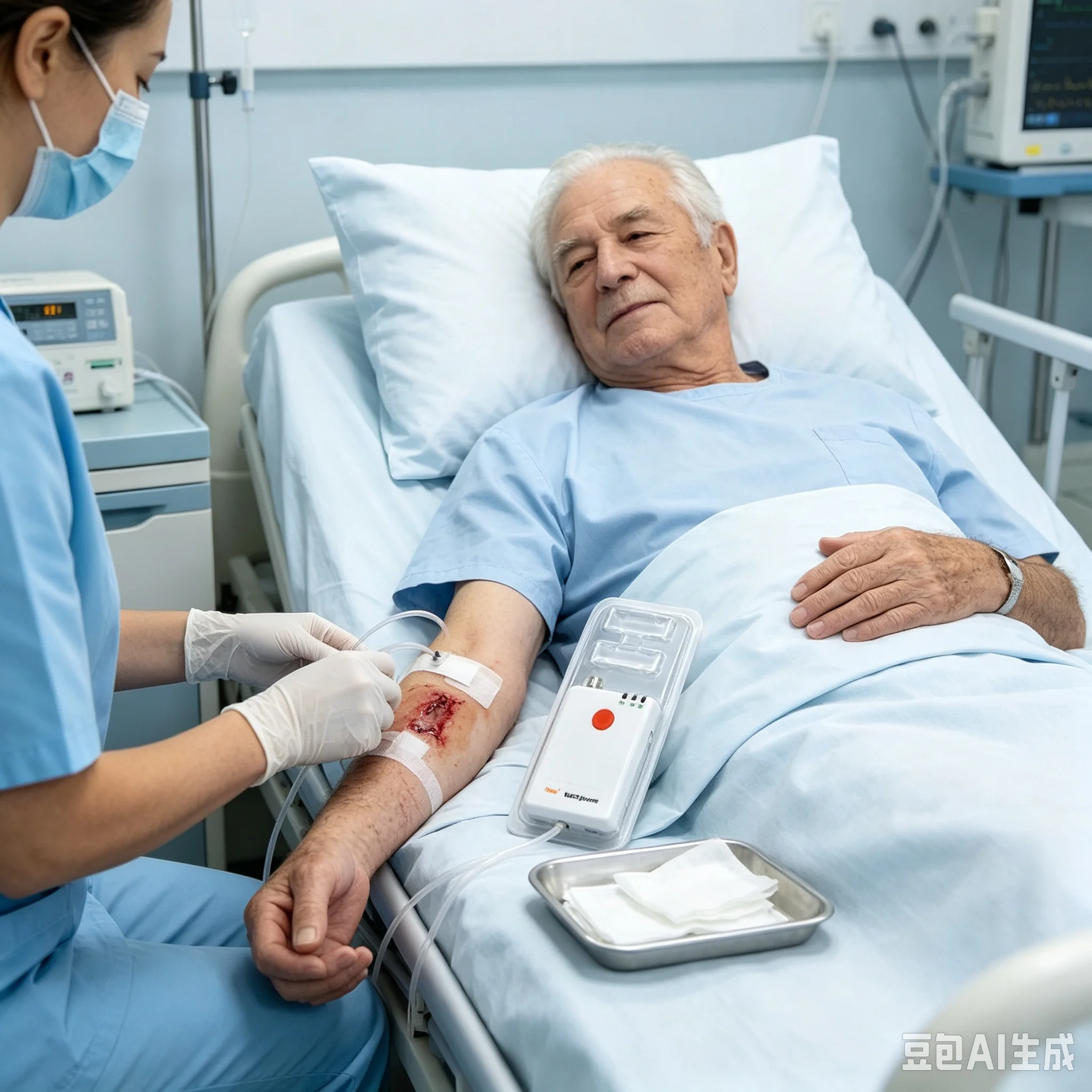 VAC NPWT Device Negative Pressure Wound Therapy System with Disposable Kit Medical Dressing for Wound Care