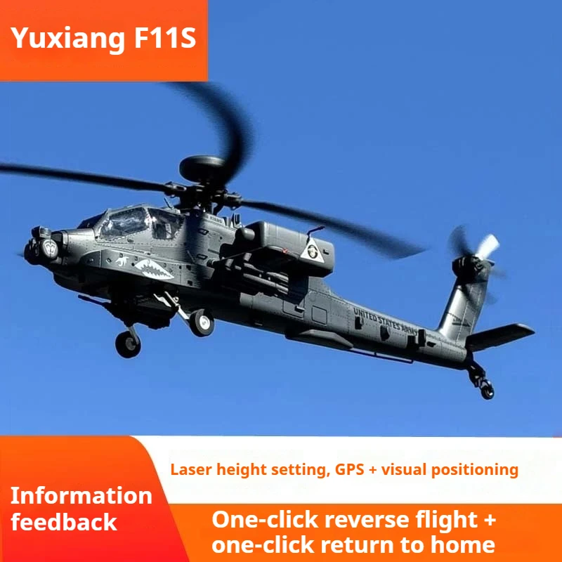 

Yxznrc Yuxiang F11s Моделирование Apache Военный вооруженный вертолет GPS-позиционирование Интеллектуальный возврат 2,4 г Модель с дистанционным управлением