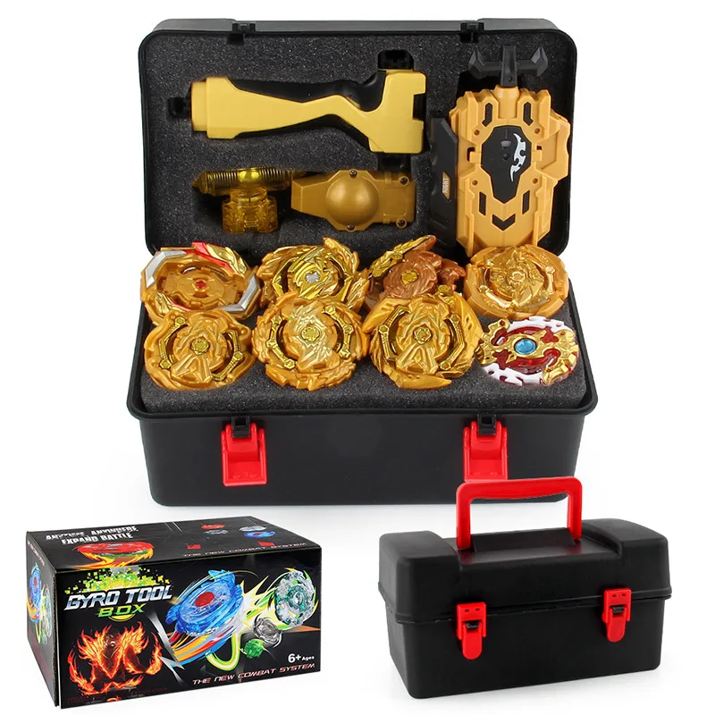 12pcs Beyblade Burst Gyro Toy Storage Tool Kit Limited Gold Version Transmitter Modification Parts