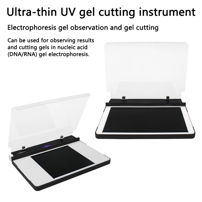 Ultra-thin LED UV gel cutter with transparent strip, used to observe nucleic acid (DNA/RNA) results, providing a light source