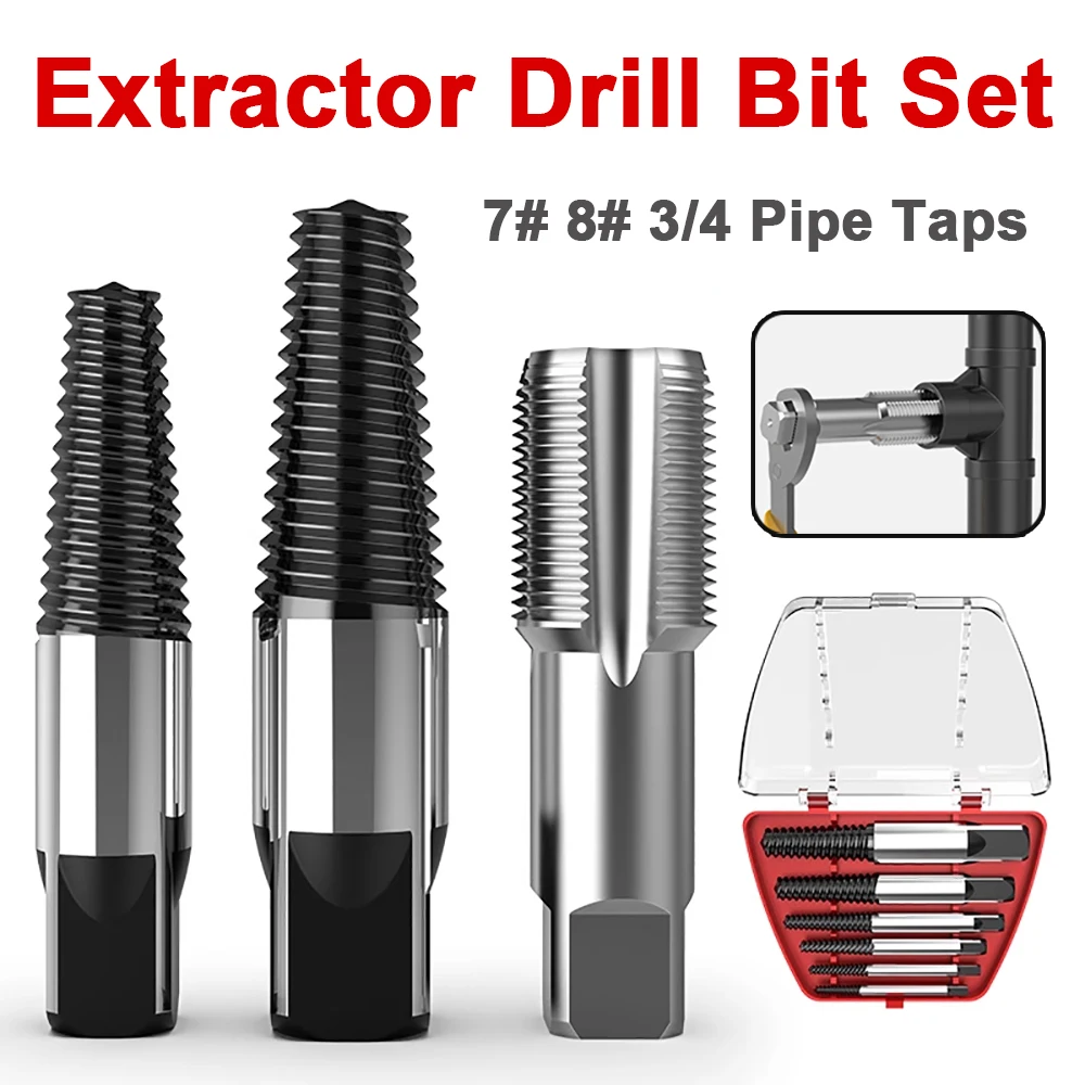 

5/6Pcs Screw Extractor Drill Bit Set Damaged Screws Remover Extractor Woodworking Tools Broken Bolt Water Pipe Extractor