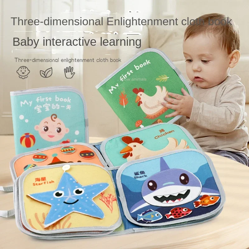 

Tear-and-stick Book Early Education Cloth Book for Babies 6-8 Months Old Non-tearable Chewable Book Educational Enlightenment