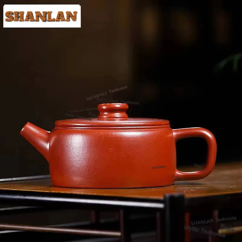 100ml Yixing Purple Clay Teapots Handmade Lucky Coin Well Curb Pot Raw Ore Dahongpao Mud Kettle With Infuser Zisha Tea Set Craft