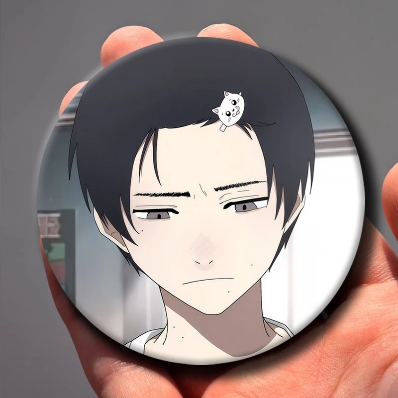 58mm Anime Character Yoshiki Badges Cartoon Cosplay The Summer Hikaru Died Badges for Bag Hat Jewelry Accessories Toys Gifts