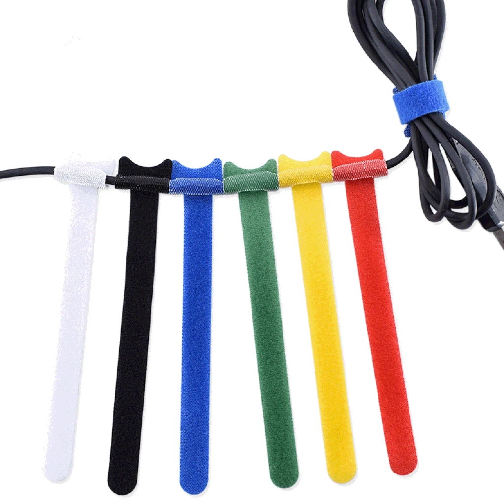 50pcs Releasable Cable Organizer Ties Mouse Earphones Wire Management Nylon Cable Ties Reusable Loop Hoop Tape Straps Tie