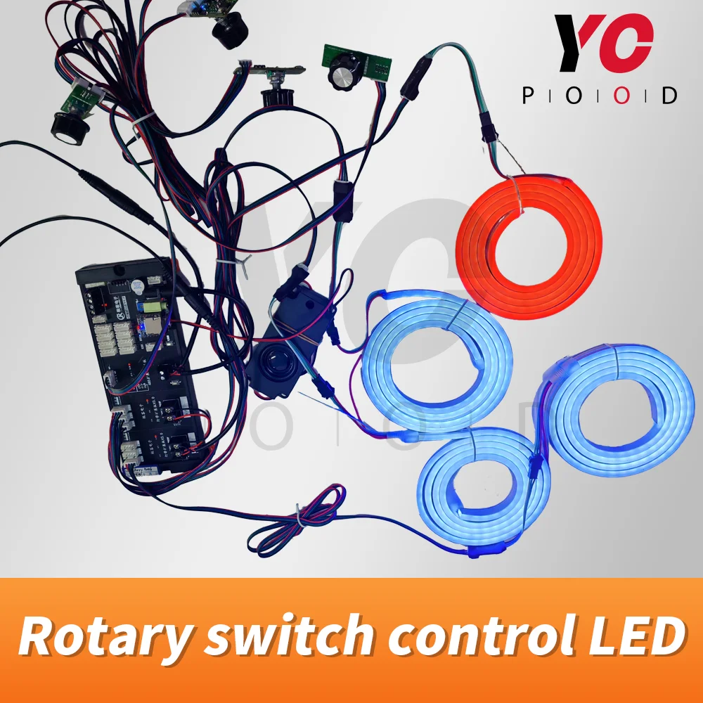 Escape room rotary switch control led strip escape game device escape the room gadget when led in correct color,mag lock opens