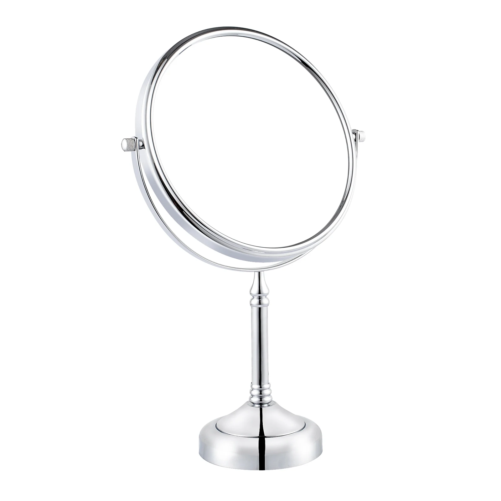 

GURUN 8'' Tabletop Double Sided Standing Vanity Makeup Mirrors Solid Brass 360 Rotating Polished 10X Magnifying Vanity Mirror