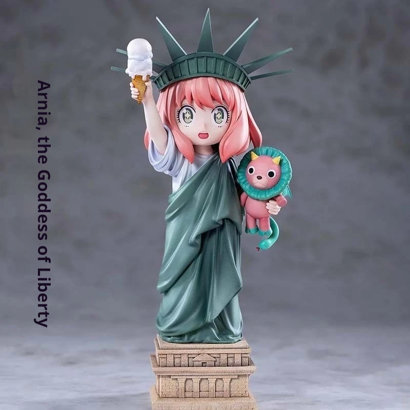 Cute and beautiful girl cartoon desktop ornaments cartoon master Statue of Liberty Ania hand-made model ornaments birthday gift