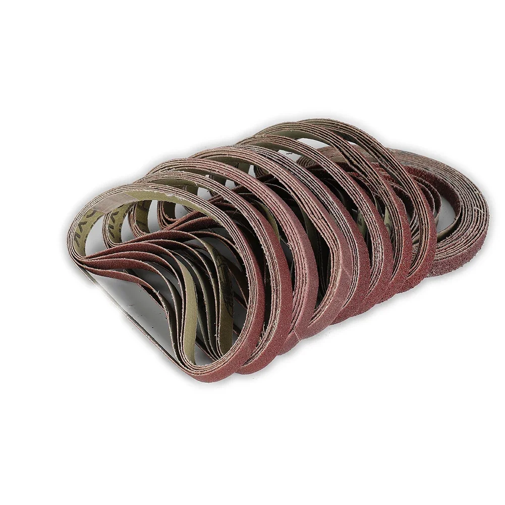 

50pcs/set Sanding Belts Abrasive Bands 330x10mm Fit Air Powered Powerfile 40/60/80/100/120 Grit Sander Abrasive Tools
