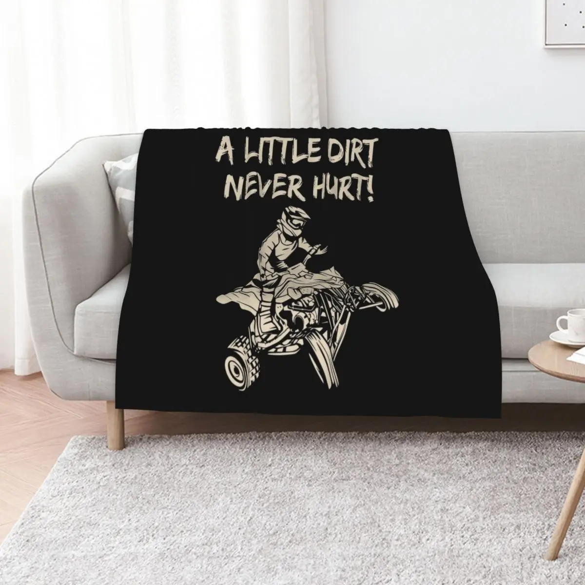 ATV Quad A Little Dirt Never Hurt Four Wheeler Racing Design Throw Blanket for babies Thin Personalized Gift Blankets