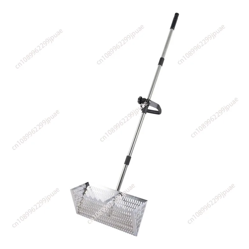 Beach Sand Filting Rake Stainless Steel Basket Sifter Beach Shovel Detachable 52inch Long Handle Sea Rake Tool