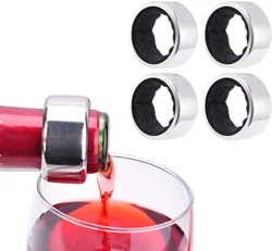 Stainless Steel Wine Drip Stop Ring Wine Bottle Collar Without Stripe Wine Collar Leak-Proof Anti-Overflow Ring for Restaurant