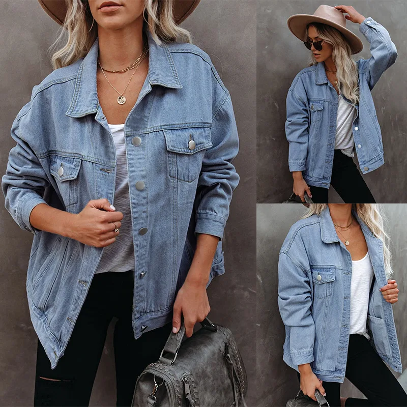 

Europe and America Autumn and Winter Denim Jacket Women Leisure Fashion Trend Comfortable Ventilate Loose Elegant Korean Version