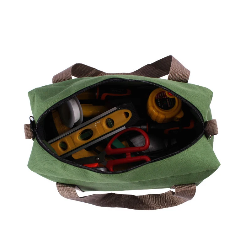 Multifuncional Canvas Hand Tool Carry Bags, Saco de ferramentas de grande capacidade, Heavy Duty Wide Mouth Tool Storage Bag