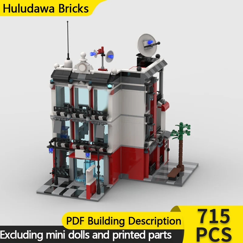 

City Street View Model MOC Building Bricks Fire Station Center Modular Technology Children Holiday Gifts Assemble Toys Suit