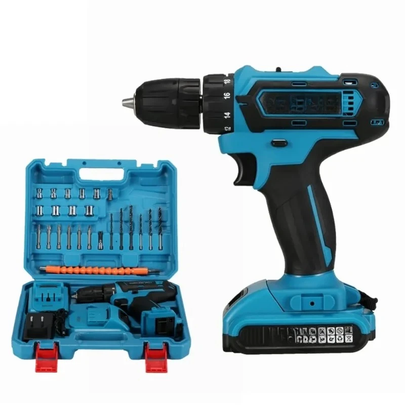 Kit de ferramentas de bateria de lítio 21v multiuso, conjunto de ferramentas elétricas, carregador, furadeira sem fio