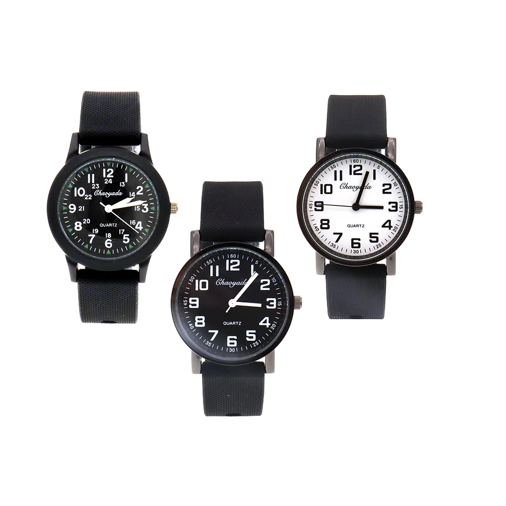 3pcs/Lot Silicone Strap simple Watches Students Kids Sports Waterproof Quartz Watch Christmas Gifts