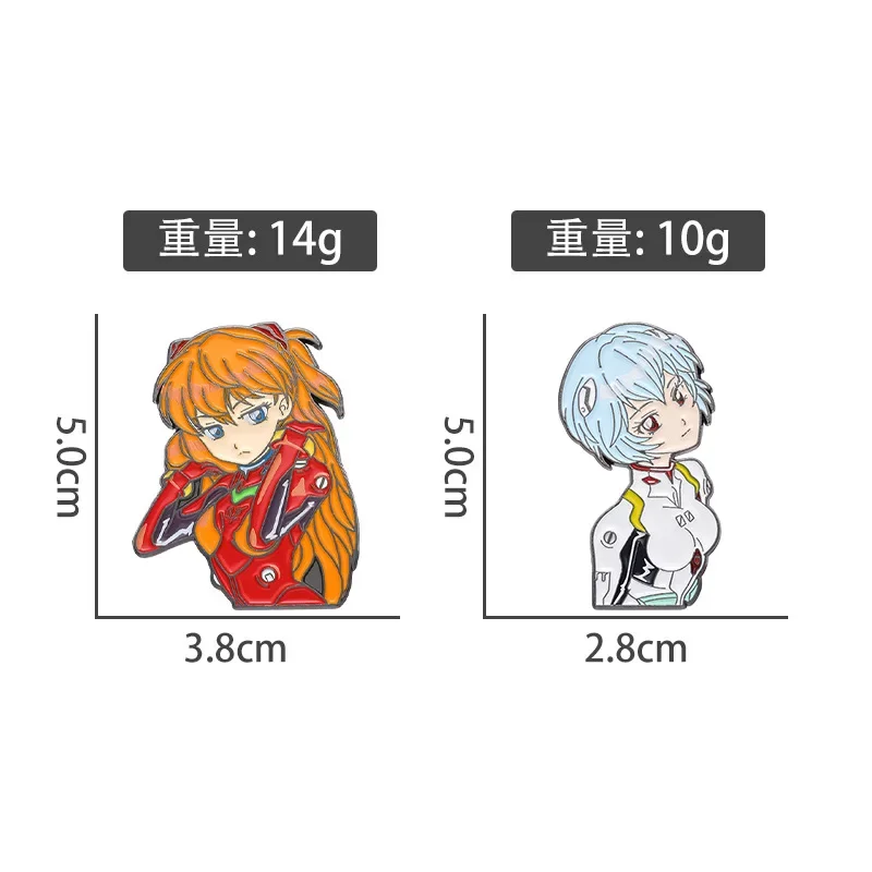 Anime Evangelion Eva Enamel Pins Ayanami Rei Asuka Langley Soryu Japanese Animation Figure Metal Backpack Pin Badge Jewelry