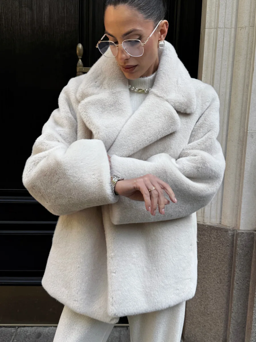 HDHOHR 2026 Women's Fashion faux mink fur coat super hot Winter women Long Faux mink  fur fluffy jacket high quality Ladies