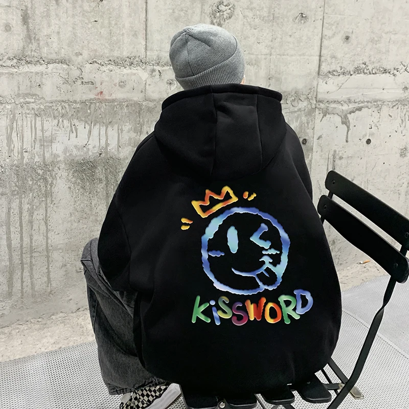 

Тяжелая мужская толстовка с капюшоном в американском стиле, весенняя новая свободная повседневная толстовка большого размера, модный брендовый весенне-осенний свободный крой с капюшоном