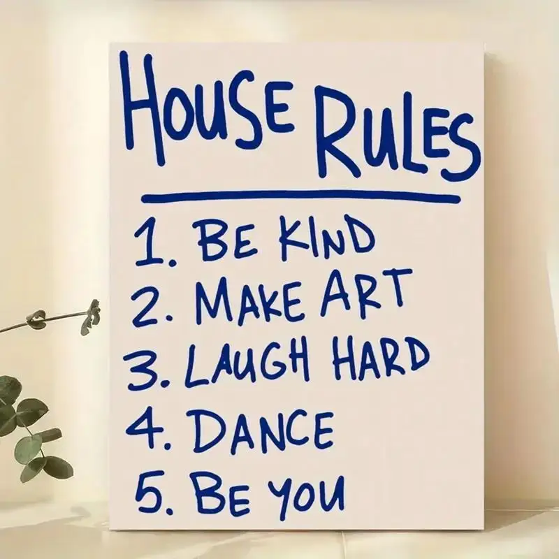 Painting Poster Picture For Living Bedroom Play Room Home Decor House Rules Wall Art Prints Canvas