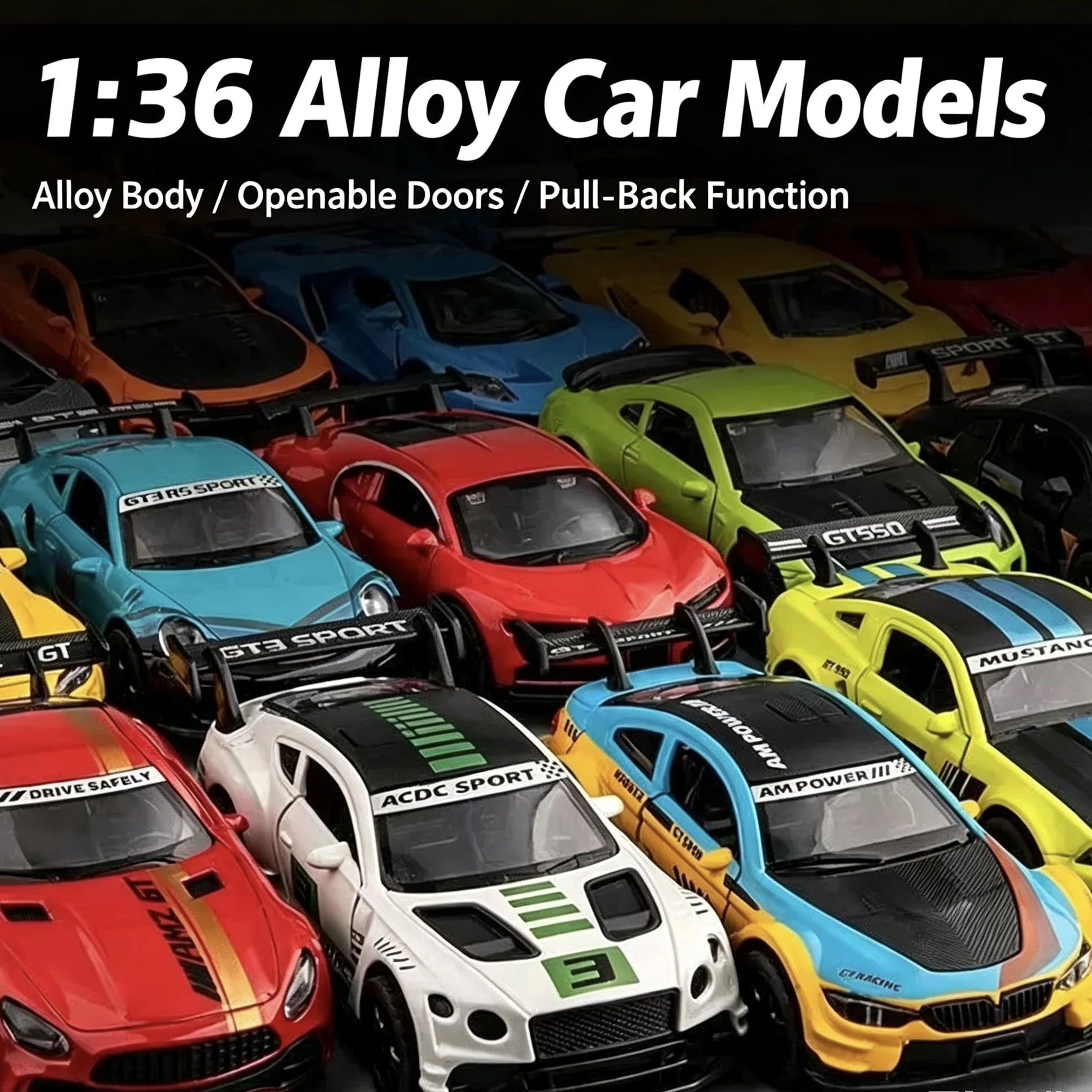 1 piece of graffiti art simulation alloy sports car racing model ornaments children's three-door coasting car boy's favoritegift