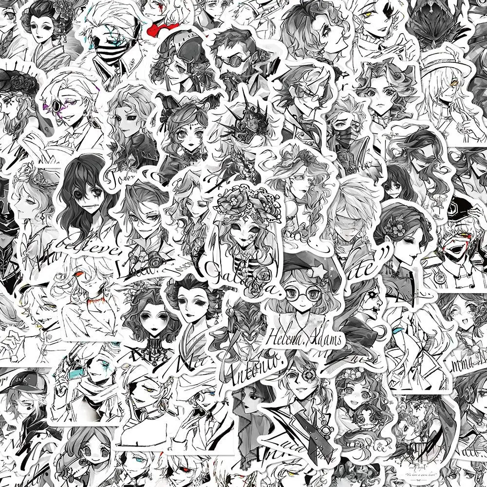 Pegatina en blanco y negro de Identity Ⅴ, pegatinas de Naib Subedar Norton Campbell, colección de artículos de juego, decoración bonita para funda de teléfono y portátil, regalo