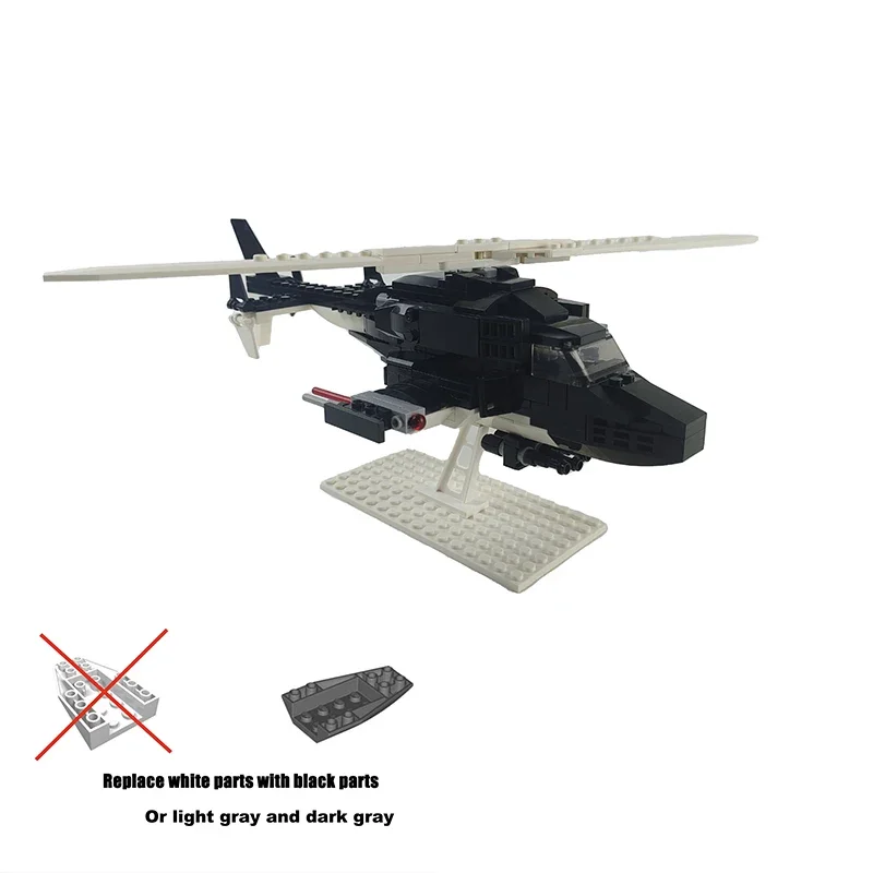 Moc Building Blocks Military Series Special Ops Helicopter Mini Airwolf Model Technology Bricks DIY Airplane Toys For