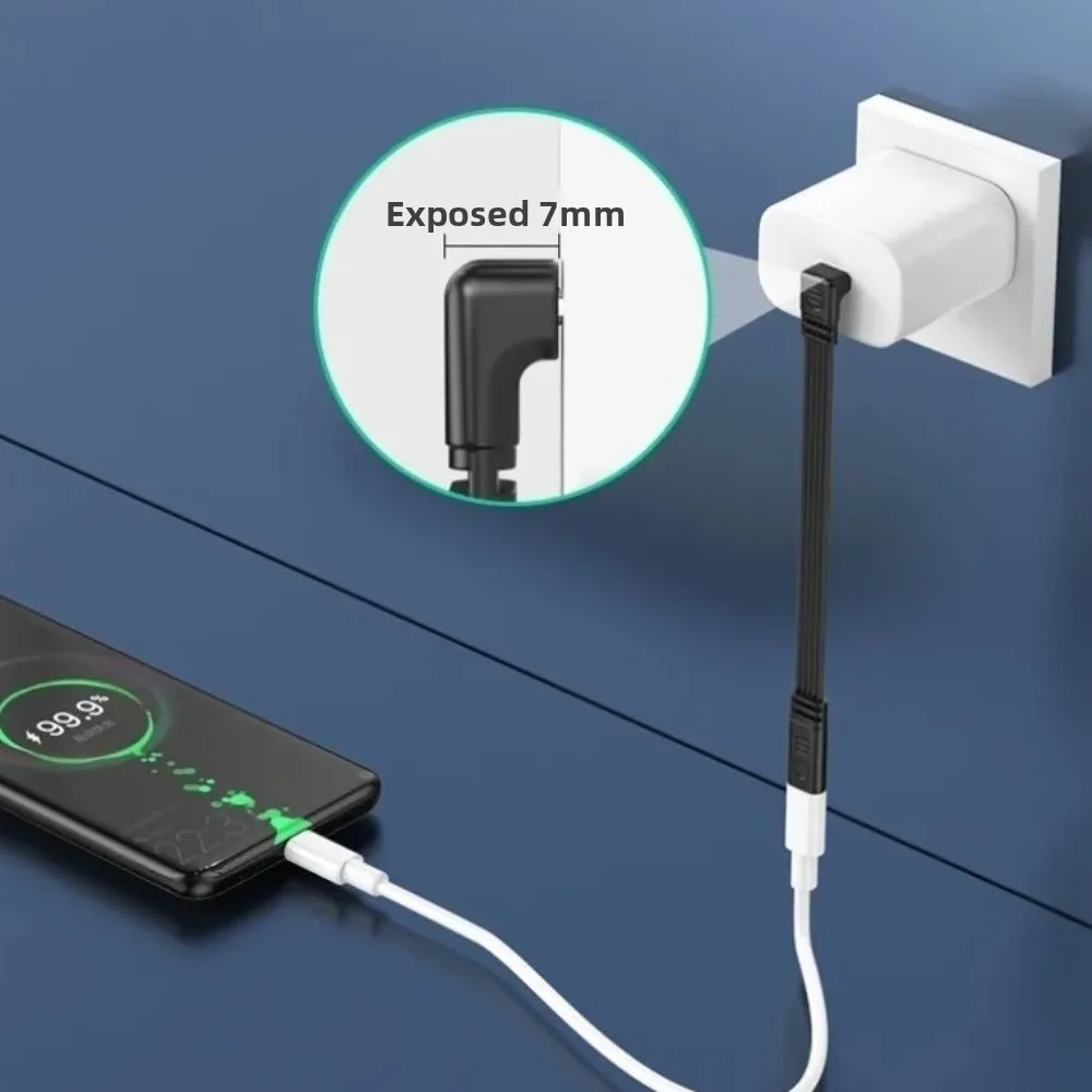 Type C to Type C Conversion Adapter Cable 90 Degree Male to Female Converter Wire 45W Charging 480Mbps Data Transfer