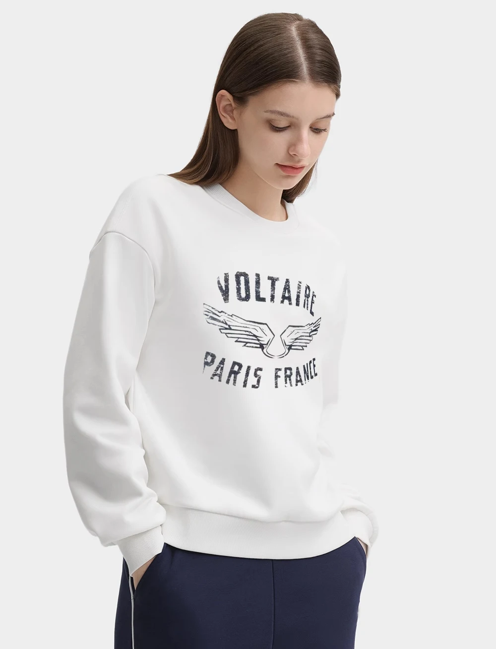 Winter New French Niche Voltaire Zadigs Pullover Printed Oversized Casual Women's Hooded Sports Hoodie Sportswear Clothing Tops