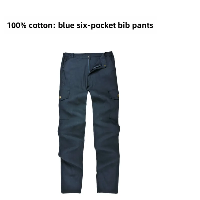 メンズルーズフィット純綿作業ズボン秋冬ロングパンツ溶接保護服抗熱修理用