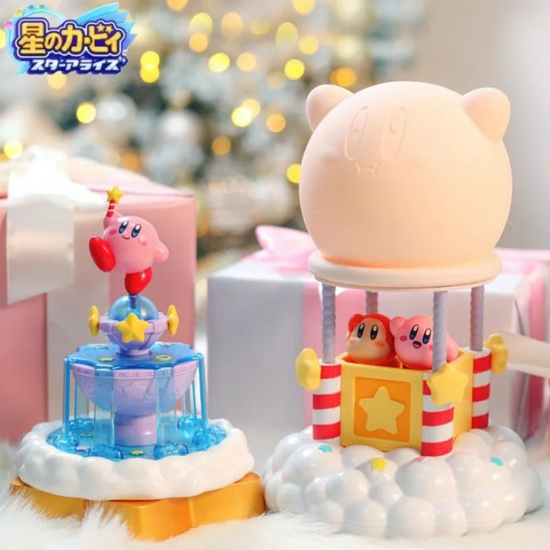 Original Star Kirby Night Light Music Box Kawaii Japanese Anime Clapping Lamp Figure Collection Pvc Led Anime Music Box