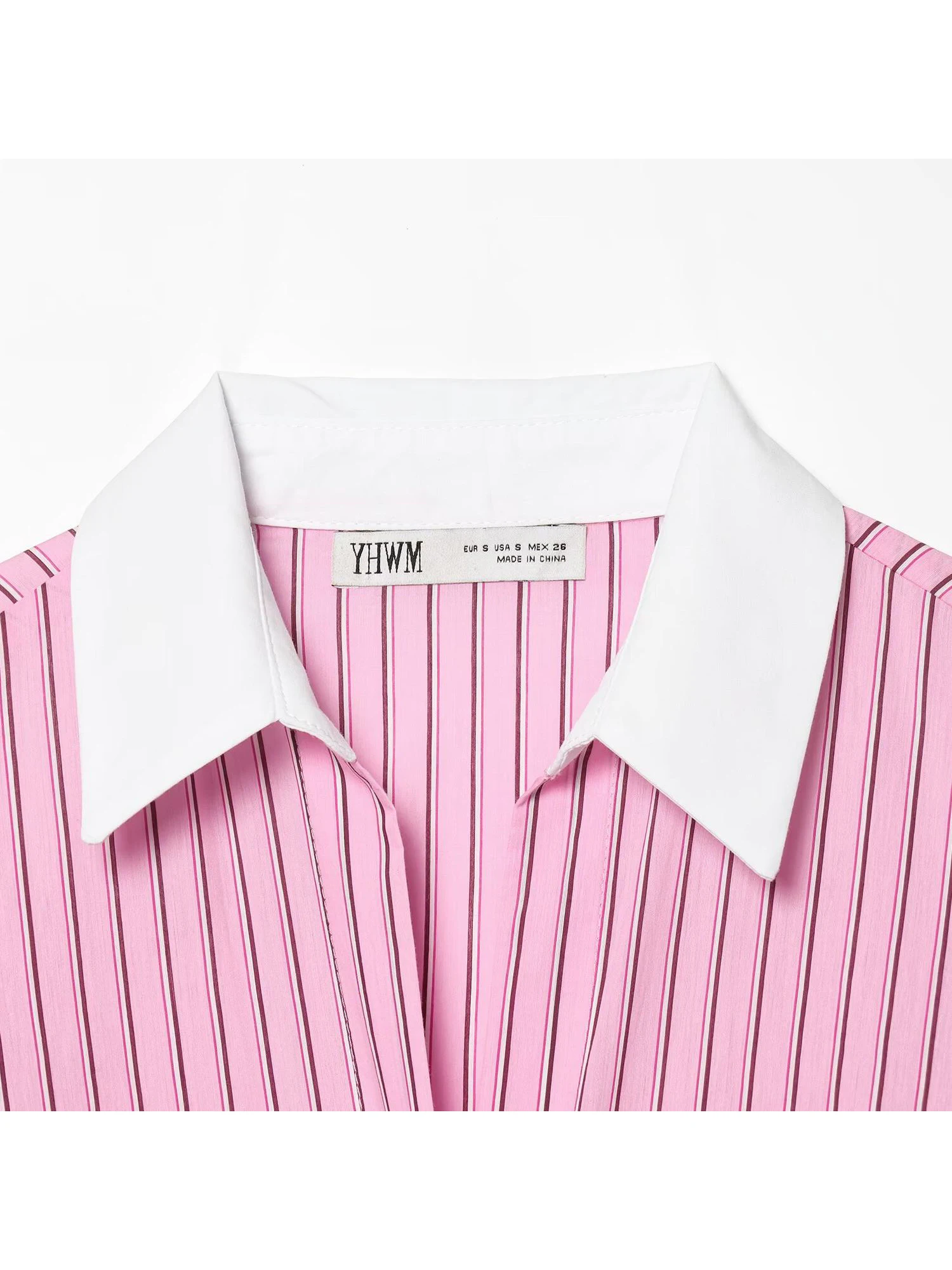Women Pink Striped Blouses and Shirts Korean Style Casual Y2k Vintage Fashion Blouse Long Sleeve Shirt for Women Summer Spring