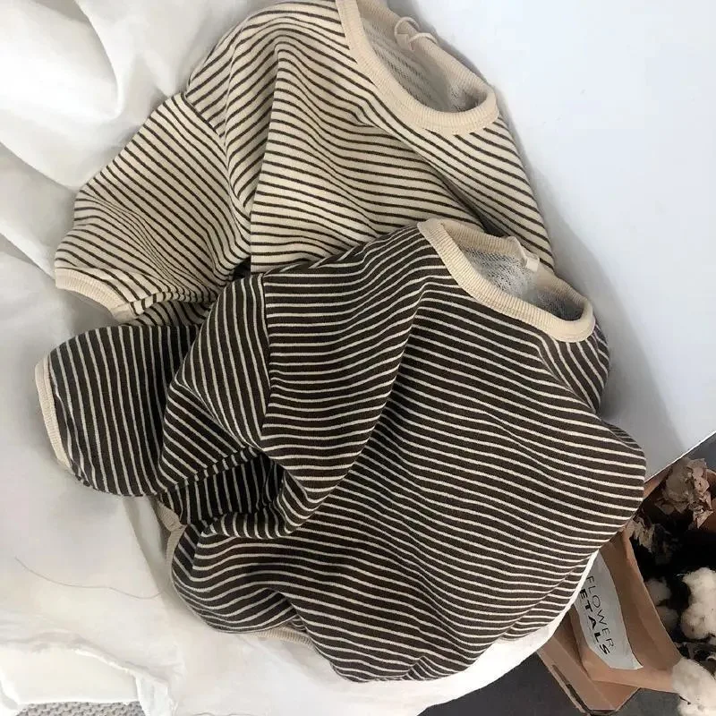 

Baby Kids Loose Striped Tops for Girls Boys Autumn Clothing Children's Long-sleeve Cotton Bottoming Shirt