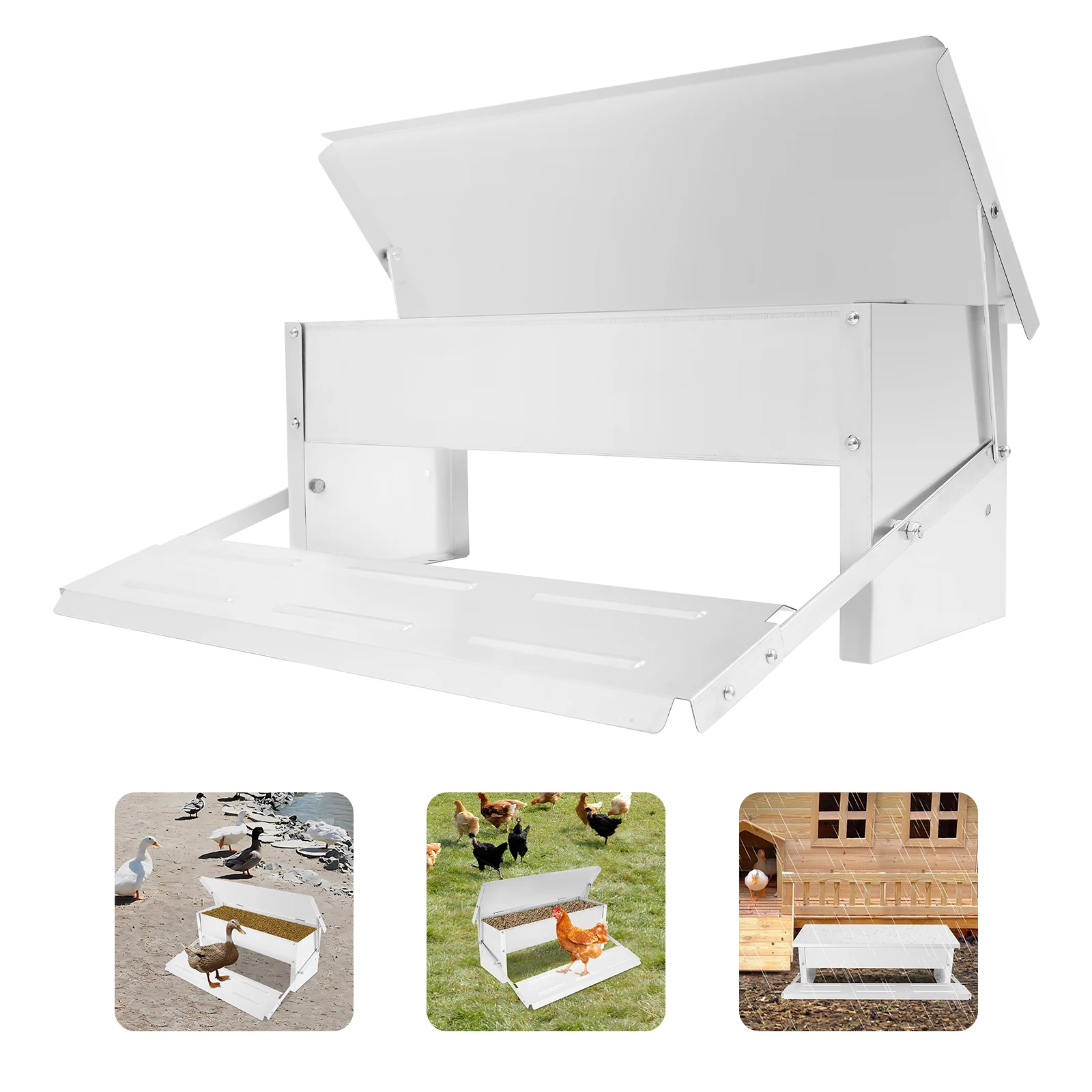 5 كجم سعة مغذيات الدجاج الأوتوماتيكية الدواسة غطاء مانع لتسرب الماء الفئران برهان تغذية الدواجن حوض تغذية الدجاج للبط تركيا