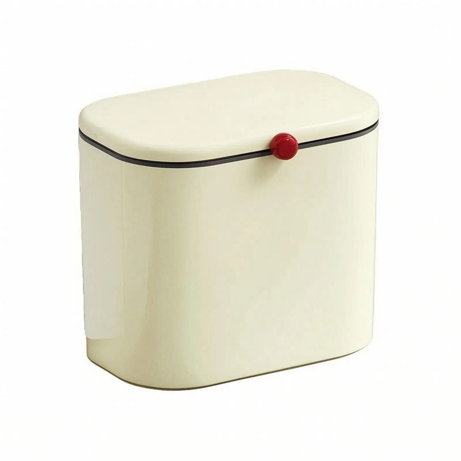 Touch-Open Garbage Bin with Double-Band Bag Holder Space-Saving Kitchen Storage and Waste Bin for Confined Spots, Small Kitchens