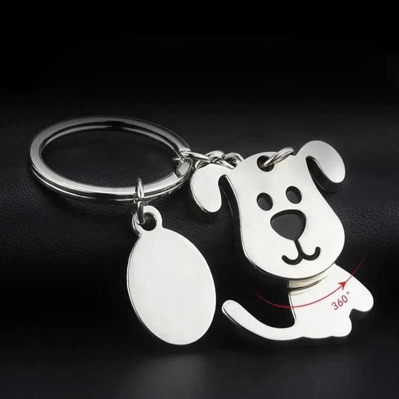 Cartoon cute cat dog keychain creative fashion student backpack pendant gift car keyrings