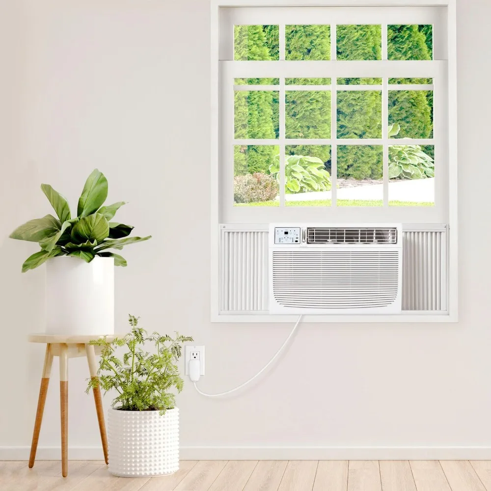 24,000 BTU Window Air Conditioner with Dehumidifier and Supplemental Heat，230V，Window AC.Ft. with Remote Control，3 Speeds, White