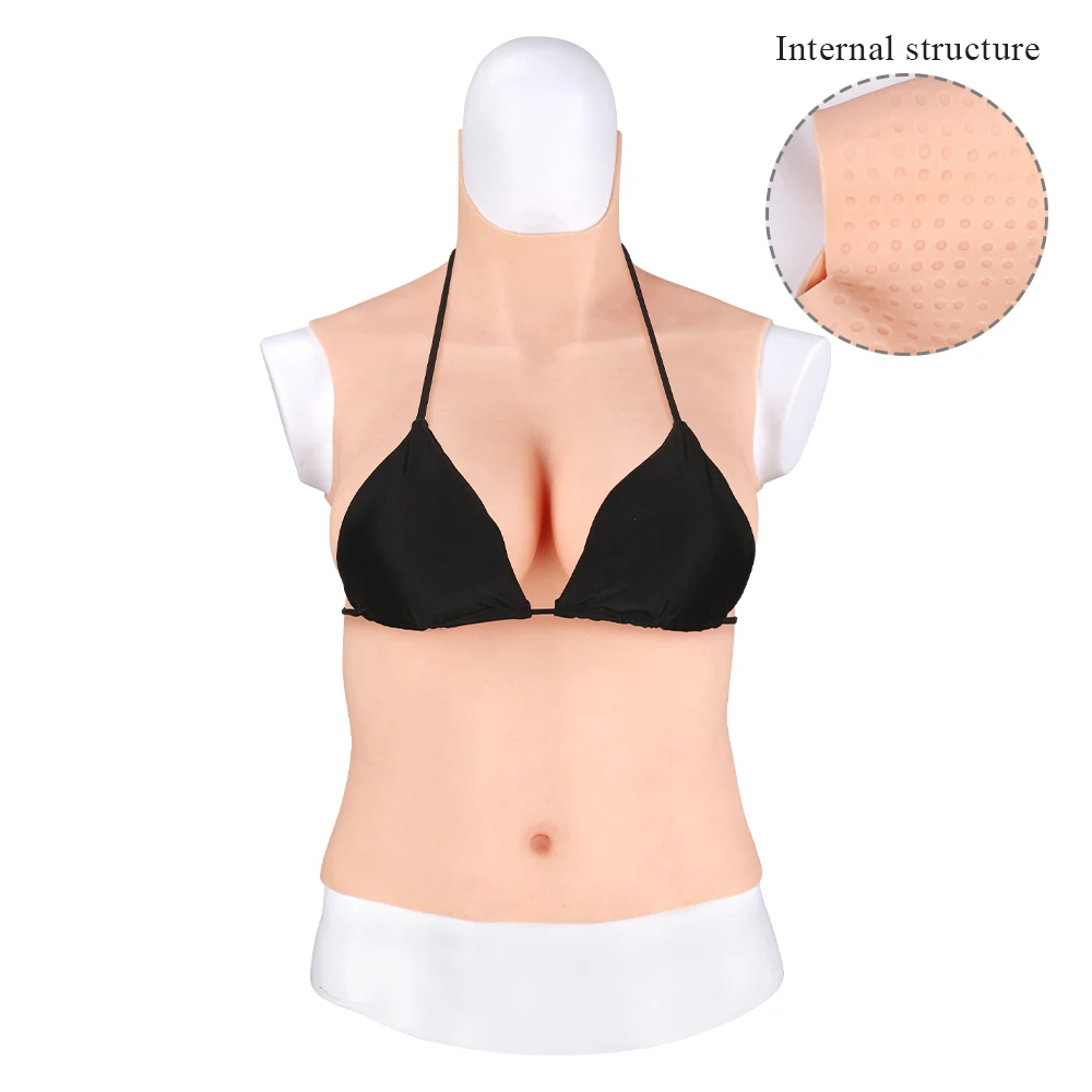 

CYOMI 6G Crossdressing Fake Boobs New Upgrade CD Cup Silicone Half Bodysuit Breast Forms for Drag Queen To Prevent Sweating