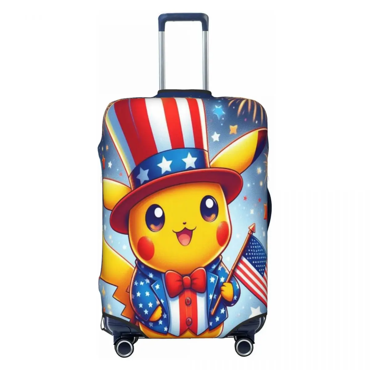 

Custom Bikachus Cartoon Luggage Cover Elastic Travel Suitcase Protective Covers Fits 18-32 Inch