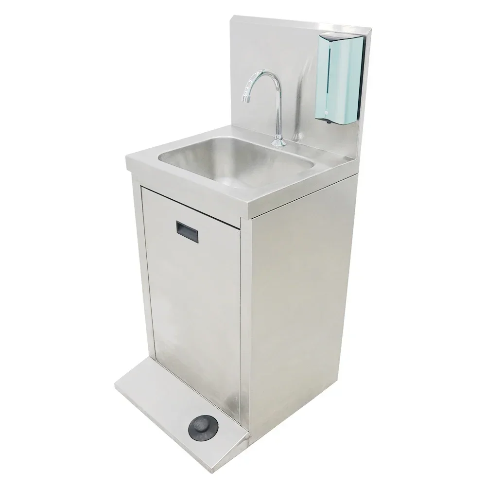 Stainless Steel Medical Hospital with Foot Operated Valve and Tap portable hand wash sink