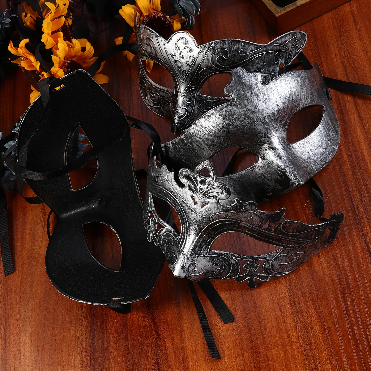 4Pcs Vintage Half Face Mask Costume Prop for Masquerade Party Halloween Cosplay Performance Photo Accessory Vintage Mask