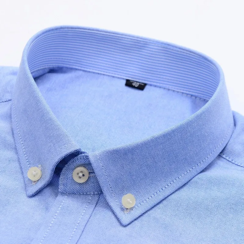 New S To 7XL Short Sleeve 100% Cotton Oxford Soft Comfortable Regular Fit Plus size Quality Summer Business Mens Casual Shirts