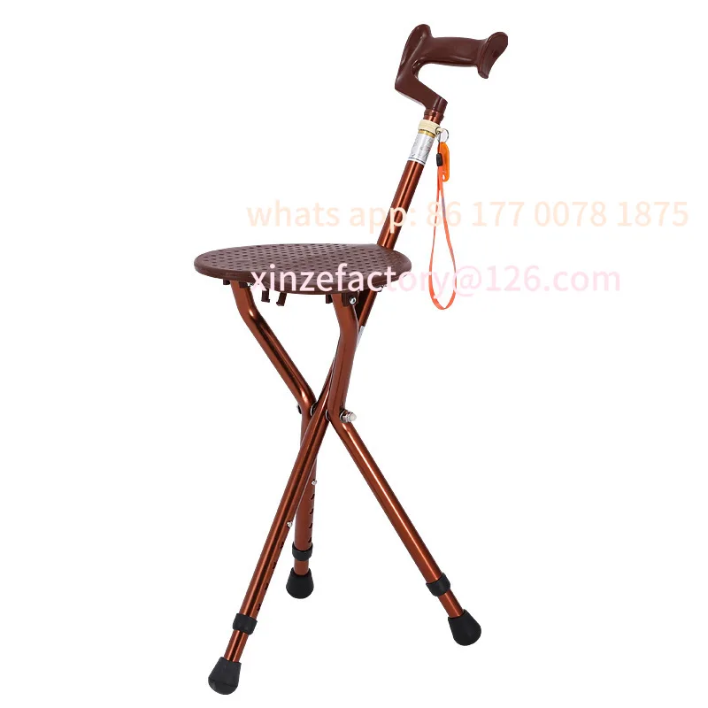 

Customizable aluminum alloy cane stool cane with seat adjustable high and low