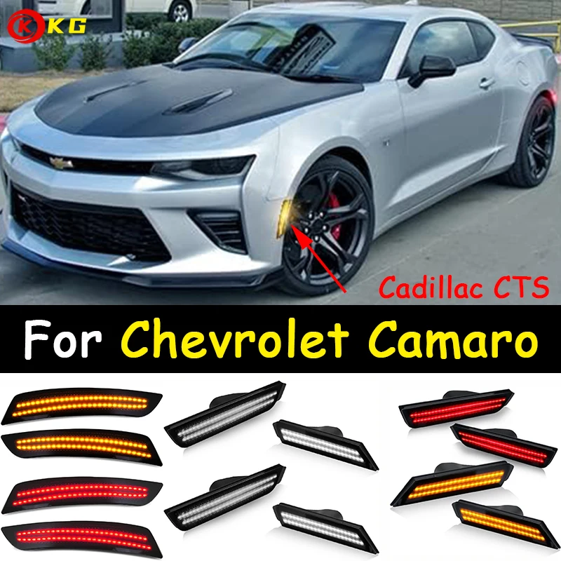 

Боковые фары переднего и заднего бампера автомобиля, подходят для Chevrolet Camaro светодиодные, боковые, габаритные фонари, подходят для Cadillac CTS ATS lights