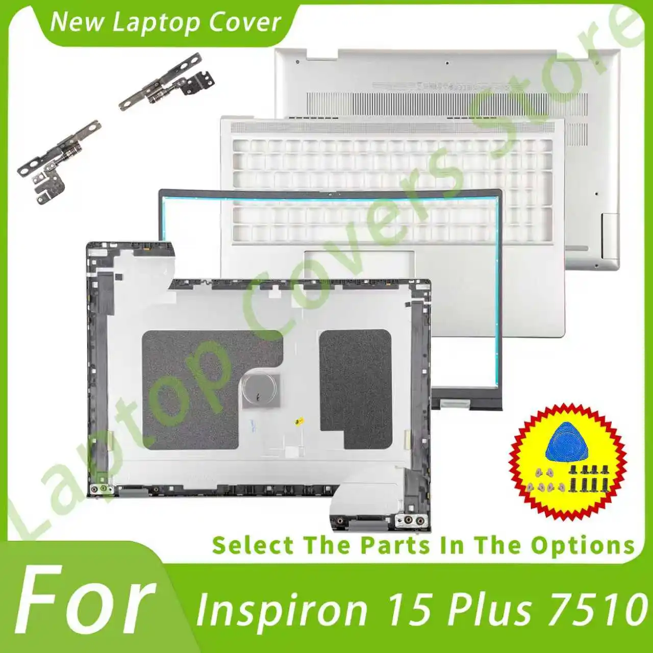 

Чехол для Inspiron 15 Plus 7510, задняя крышка 007DY0, рамка 0G2NCT, упор для рук, нижние петли, замена 15,6 дюйма